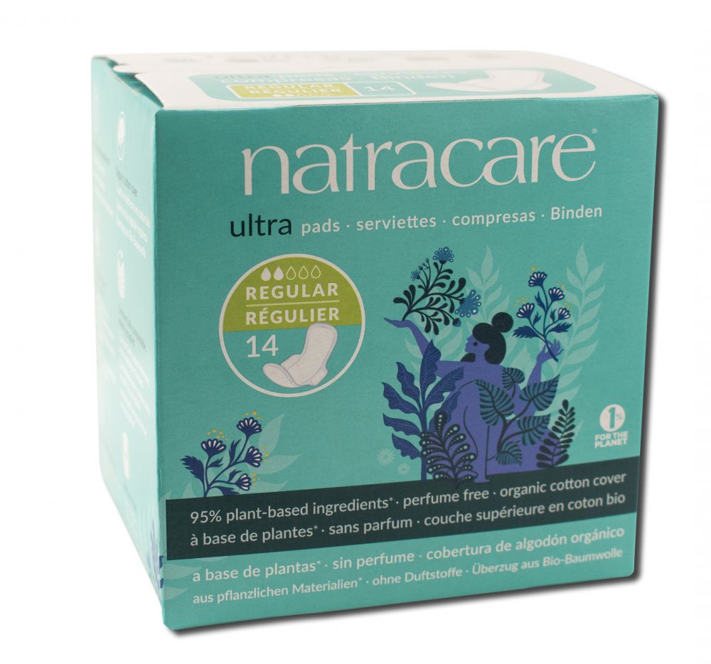 Natracare Cool Comfort Pads And Shields Ultra Regular Pads With Wings 14 Pad