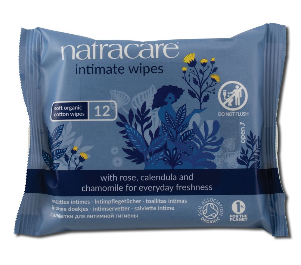 Natracare Cool Comfort Pads And Shields Organic Intimate Wipes 12 ct