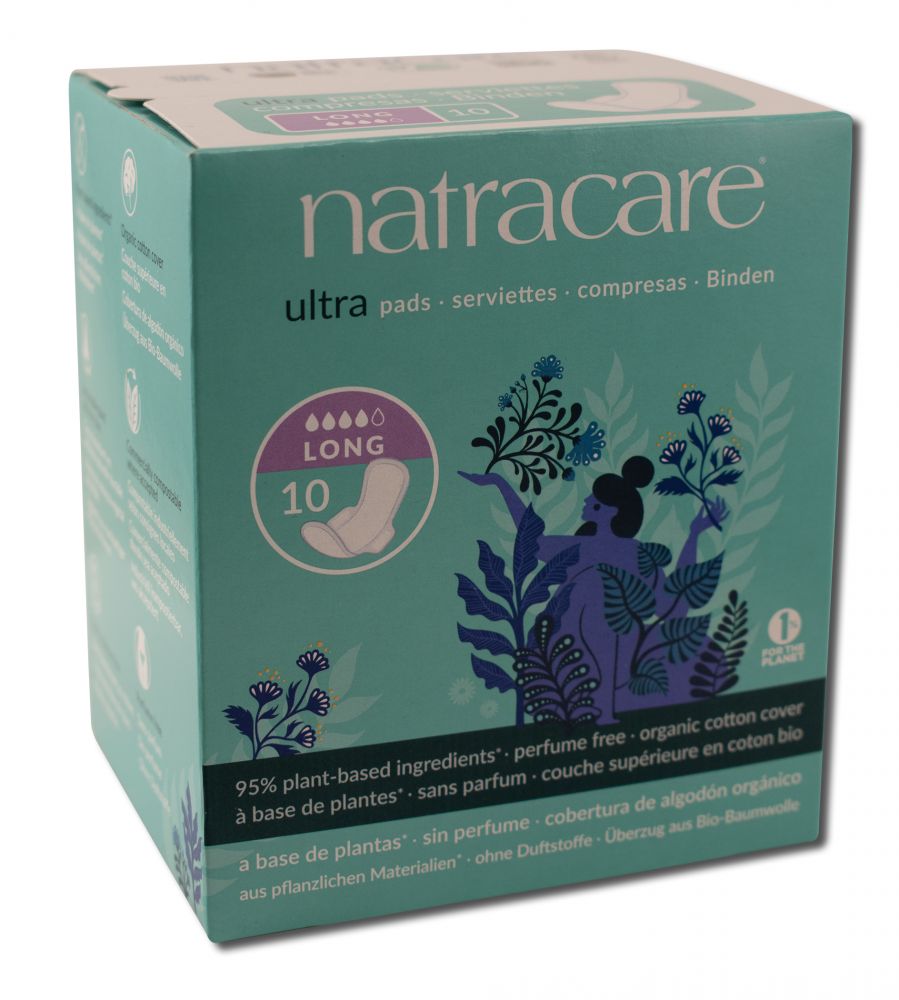 Natracare Cool Comfort Pads And Shields Ultra Pads With Wings Long 10 ct