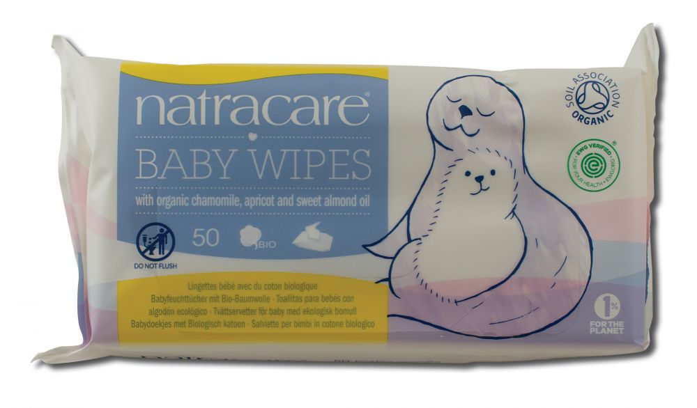 Natracare Toiletries Baby Wipes 50 ct
