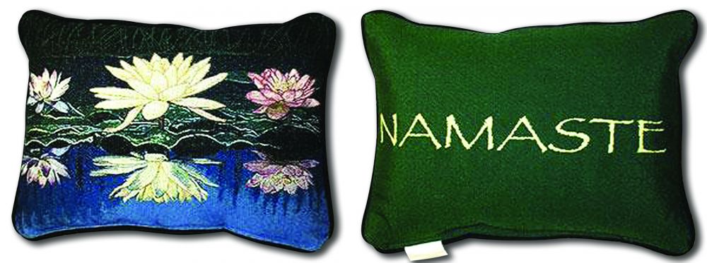 CIRCLES OF LIGHT CIRCLES OF LIGHT PILLOW 14 X 14 Triple Lotus with Namaste