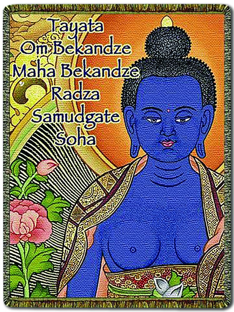 CIRCLES OF LIGHT CIRCLES OF LIGHT TAPESTRY THROW 68 X 48 Medicine Buddha Mantra