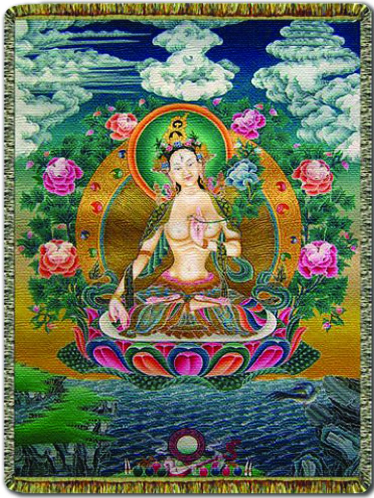 CIRCLES OF LIGHT CIRCLES OF LIGHT TAPESTRY THROW 68 X 48 White Tara