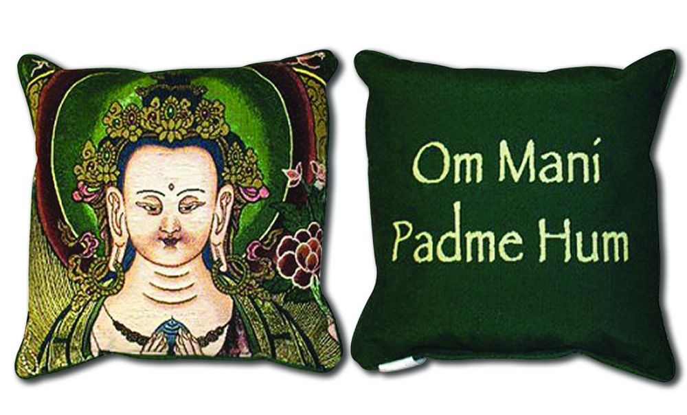 CIRCLES OF LIGHT CIRCLES OF LIGHT PILLOW 14 X 14 Chenrezig Mantra