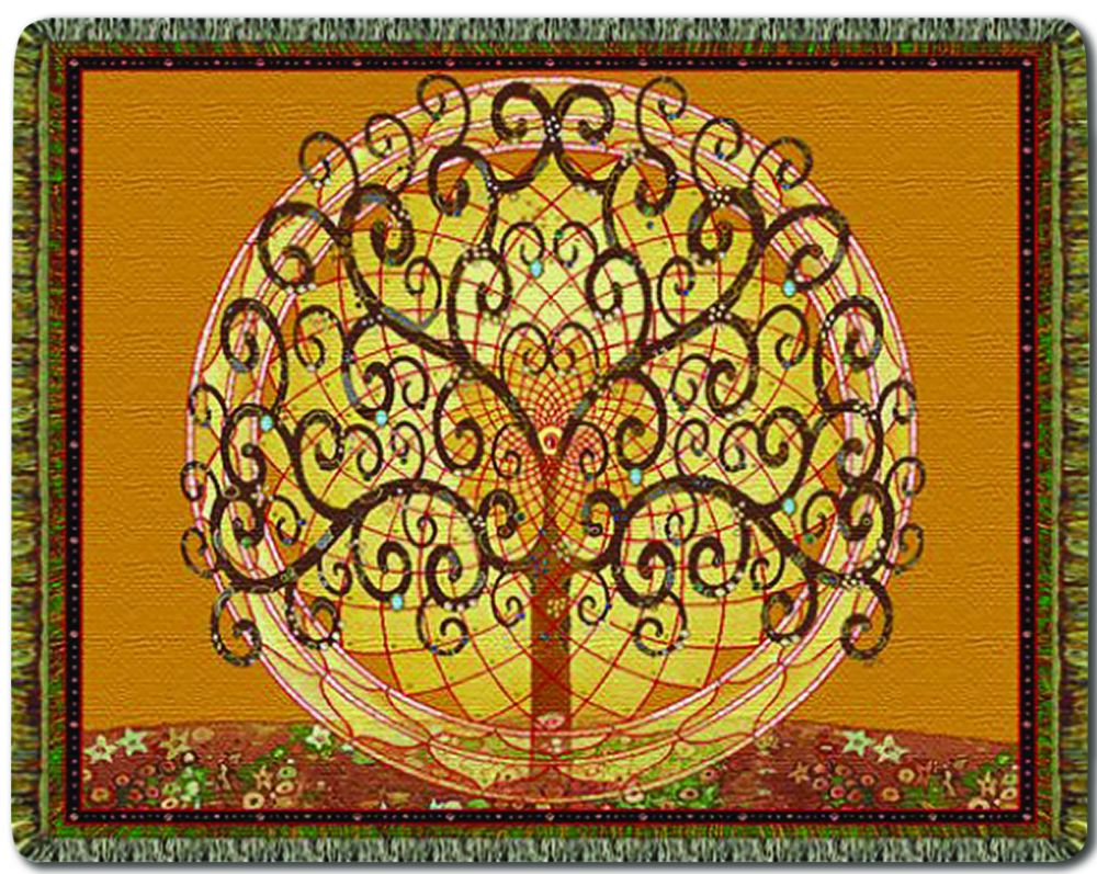 CIRCLES OF LIGHT CIRCLES OF LIGHT TAPESTRY THROW 68 X 48 Wealth Tree of Life