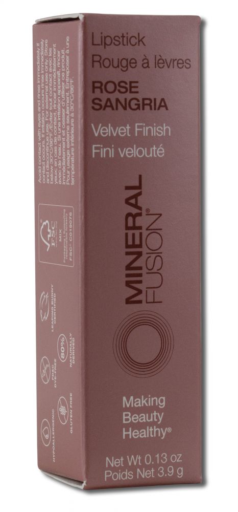Mineral Fusion Lips Lipstick Rose Sangria .13 oz