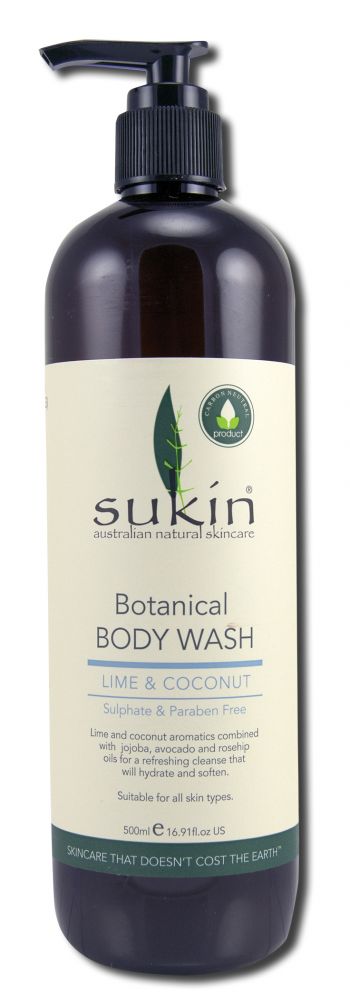 Sukin Signature Body Botanical Body Wash Lime & Coconut 16.91 oz