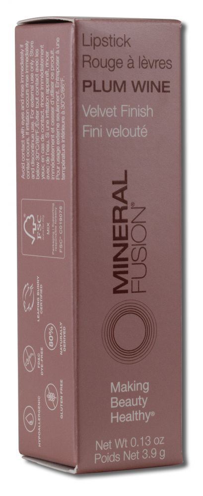 Mineral Fusion Lips Lipstick Plum Wine .13 oz