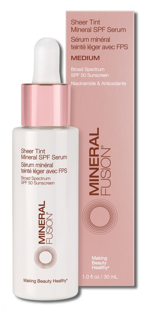 Mineral Fusion Face Sheer Tint Mineral SPF 50 Serum Medium 1 oz