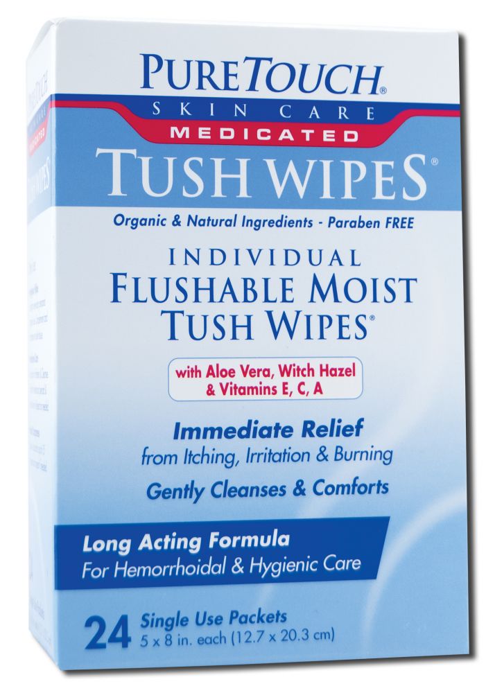 Pure Touch Skin Care Tush Wipes Medicated Tush Wipes 24 ct