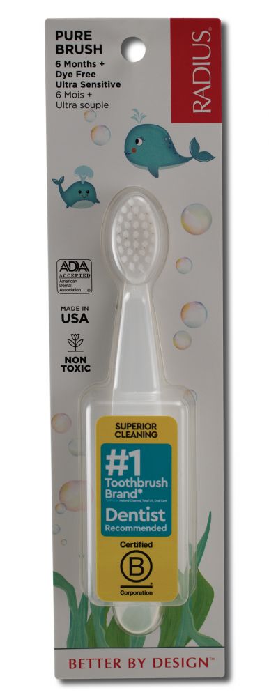 Radius Childrens Toothbrushes Pure Baby Toothbrush 6 Months+ Ultra Soft