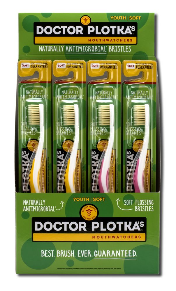 Mouth Watchers Manual Toothbrushes Youth Assorted Display 20 ct