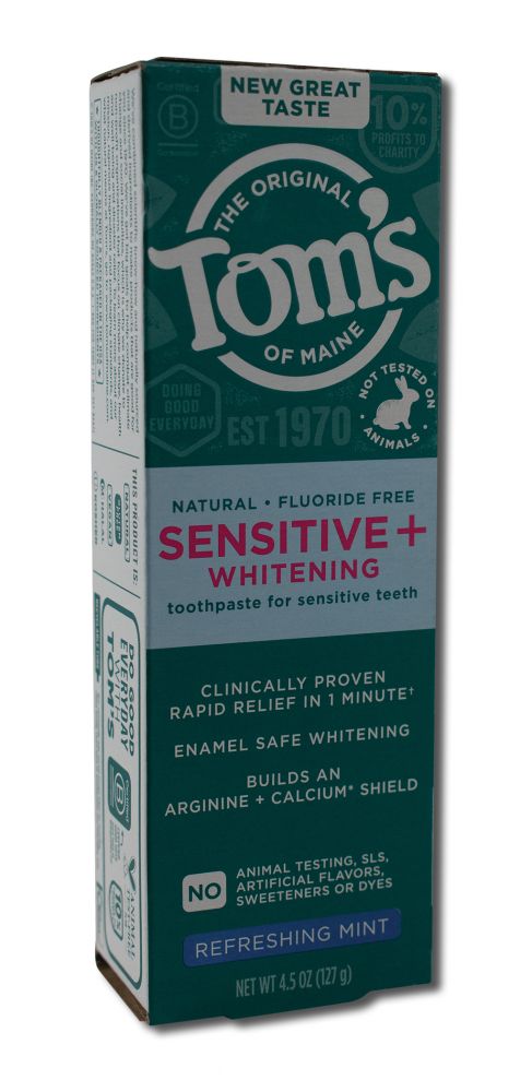 Toms of Maine Whitening Toothpaste Sensitive + Whitening Fluoride Free 4.5 oz