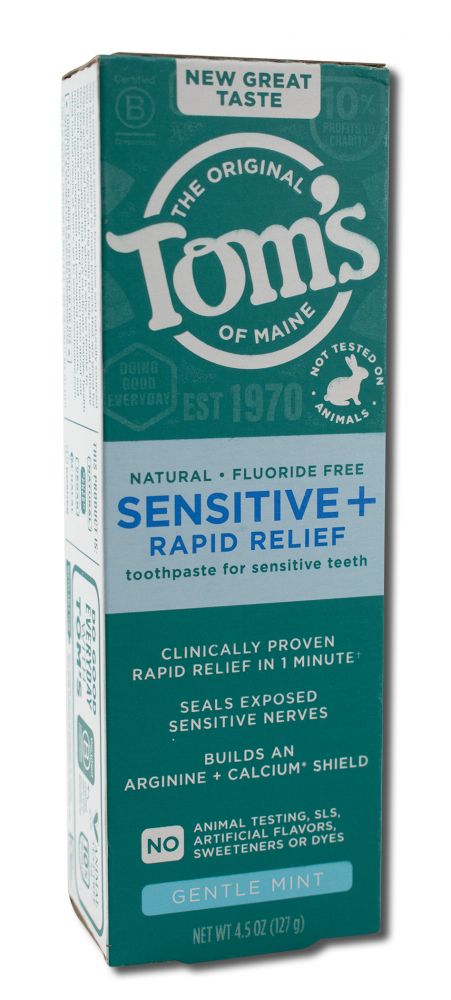 Toms of Maine Floride Free Toothpaste Rapid Relief Sensitive 4.5 oz