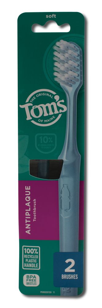 Toms of Maine Shaving Creams Antiplaque Toothbrush Soft 2 pk