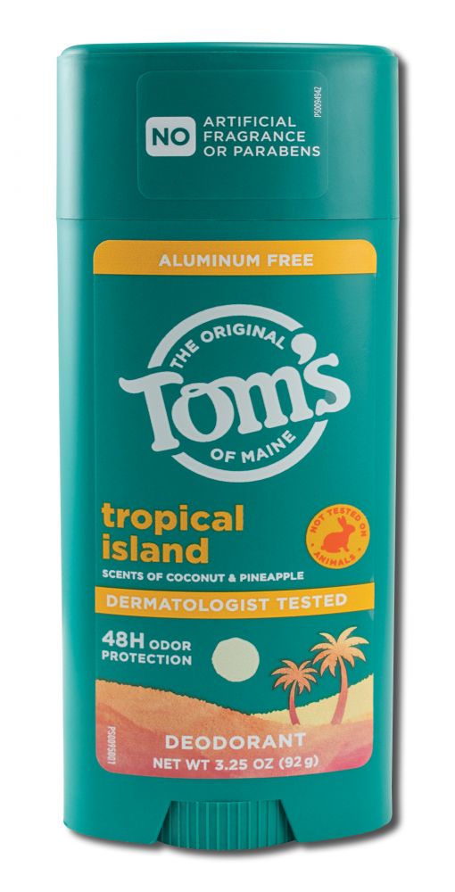 Toms of Maine Deodorants (stick & roll on) Tropical Island Deodorant 3.25 oz