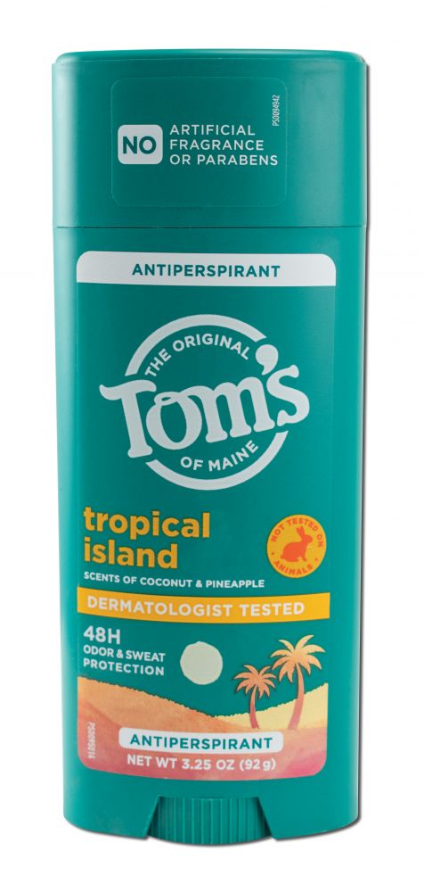 Toms of Maine Deodorants (stick & roll on) Tropical Island Antiperspirant 3.25 oz