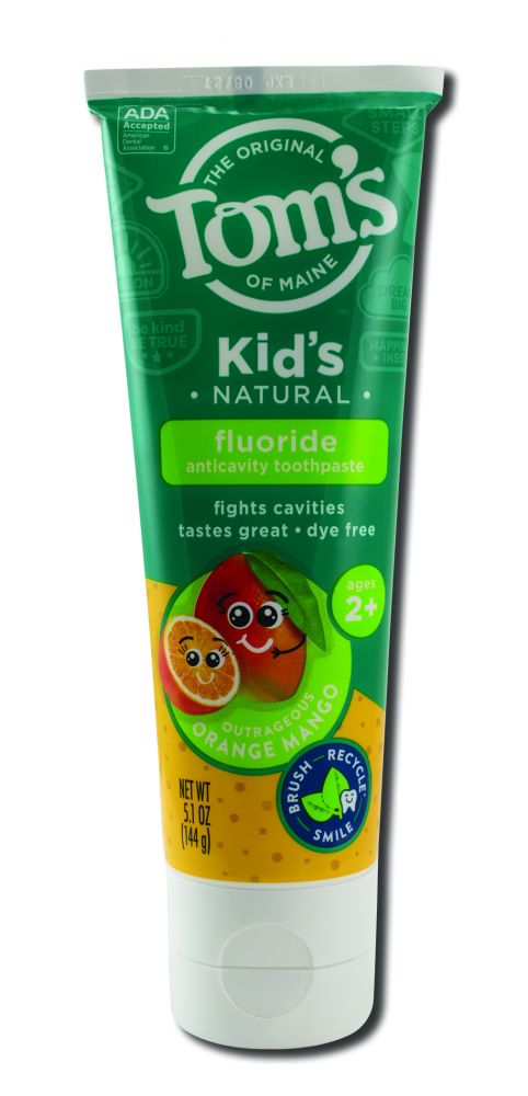 Toms of Maine Childrens Toothpaste Orange Mango Fluoride 5.1 oz