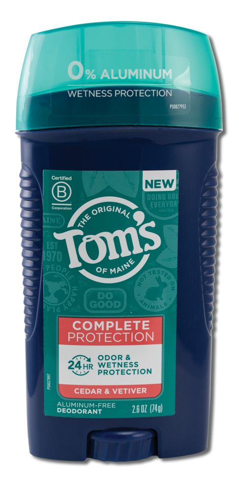 Toms of Maine Deodorants (stick & roll on) Complete Cedar & Vetiver Stick Aluminum Free Deodorant 2.6 oz