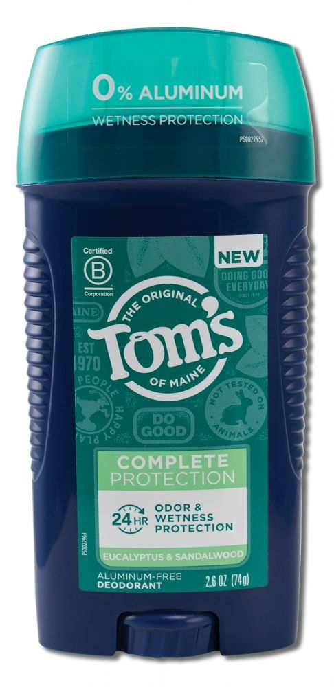 Toms of Maine Deodorants (stick & roll on) Complete Eucalyptus & Sandalwood Stick Aluminum Free Deodorant 2.6 oz