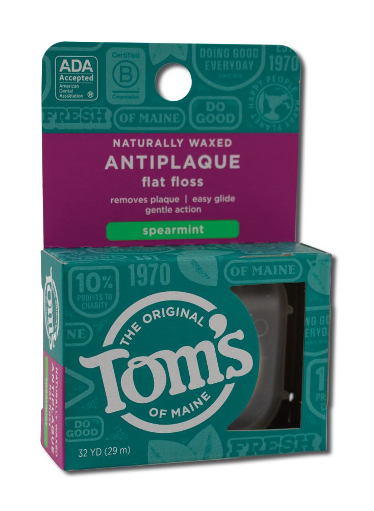 Toms of Maine Flossing Tape Anti-Plaque Flat Floss Spearmint 32 Yards