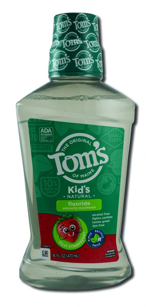 Toms of Maine Mouthwash Childrens Silly Strawberry Anticavity Fluoride Rinse 16 oz