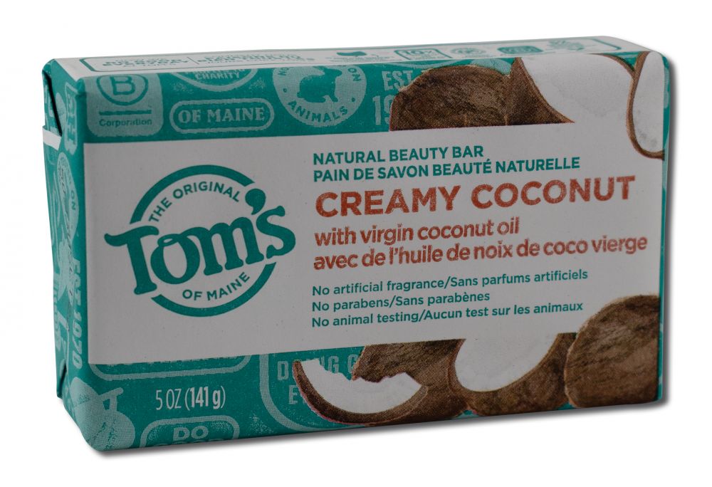 Toms of Maine Natural Beauty Bar Soap 4 oz Coconut 5 oz