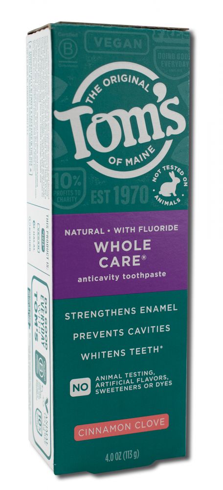 Toms of Maine Whole Care Toothpaste Cinnamon Clove 4 oz