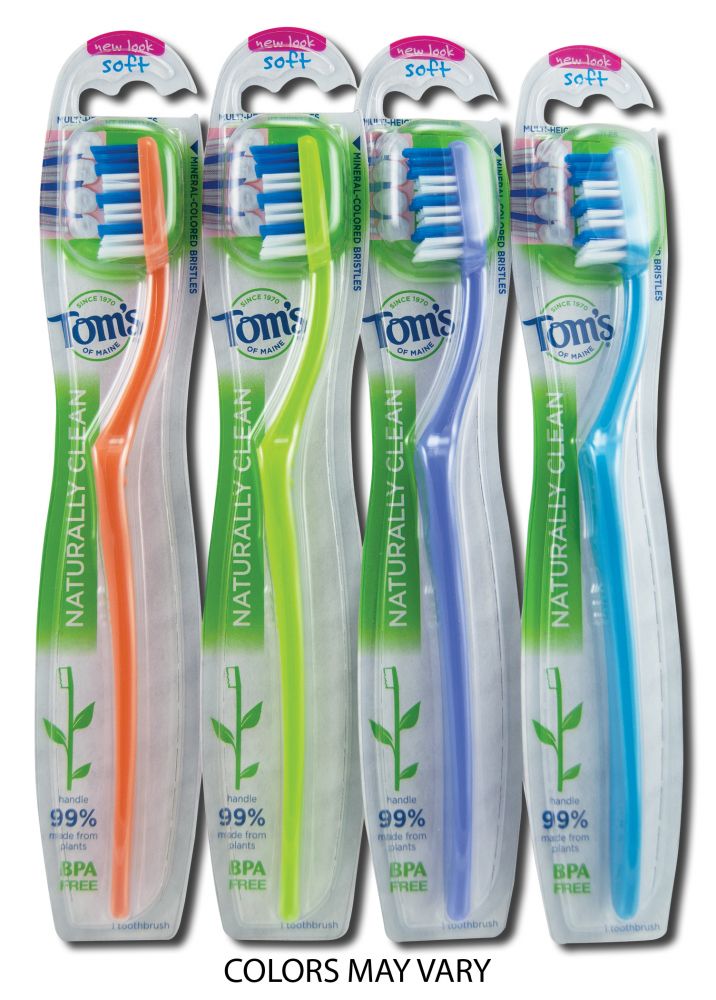 Toms of Maine Shaving Creams Naturally Clean Adult Soft Toothbrush Assorted Color