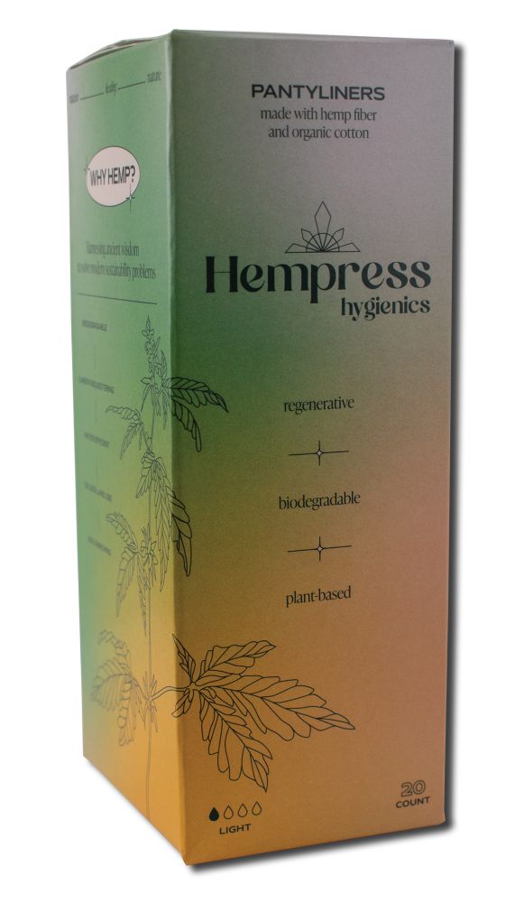 Hempress Hygienics Hemp Based Period and Personal Care Pantyliners 20 ct