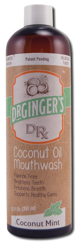 DR. GINGERS Coconut Oil Oral Care Coconut Oil Mint Mouthwash 12 oz
