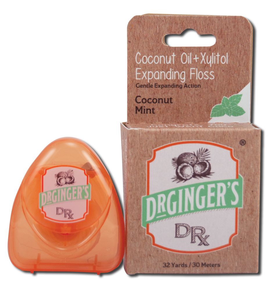 DR. GINGERS Coconut Oil Oral Care Xylitol and Coconut Oil Expanding Floss .35 oz
