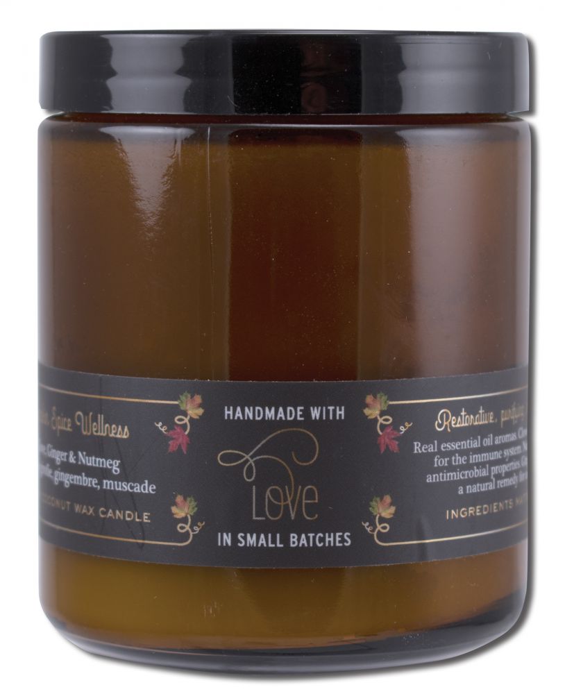 Pure Plant Home Coconut Wax Amber Apothecary Jar Pumpkin Spice Wellness 7 oz
