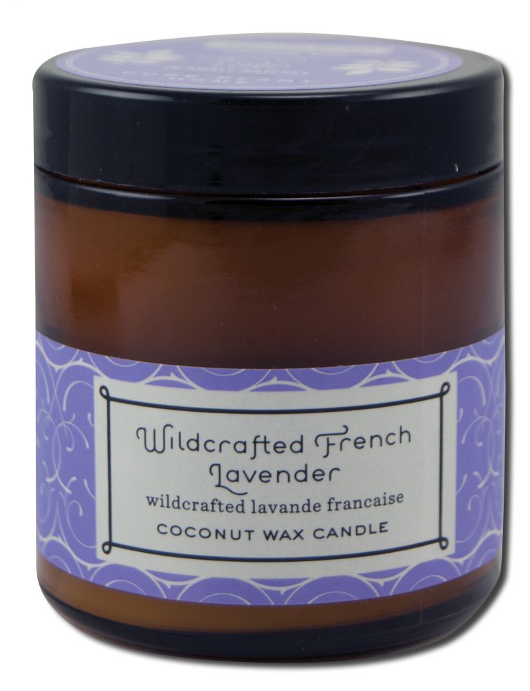 Pure Plant Home Coconut Wax Amber Apothecary Jar Wildcrafted French Lavender 3.1 oz