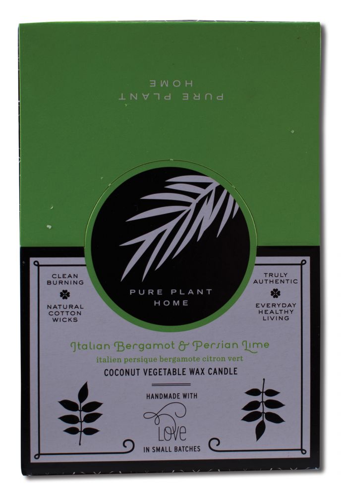 Pure Plant Home Coconut Vegetable Wax Blend Votives Italian Bergamot/Persian Lime 6 pk