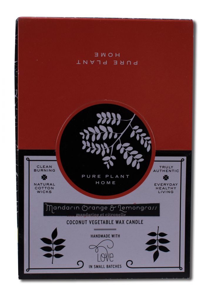Pure Plant Home Coconut Vegetable Wax Blend Votives Mandarin Orange/Lemongrass 6 pk