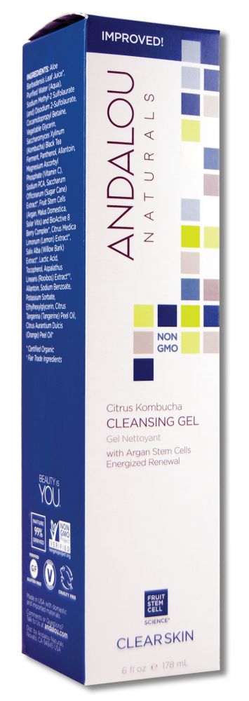 Andalou Naturals Clear Skin with Argan Stem Cells Citrus Kombucha Gel 6 oz