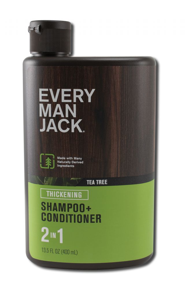 Every Man Jack Hair 2 in 1 Daily Thickening Shampoo Tea Tree 13.5 oz