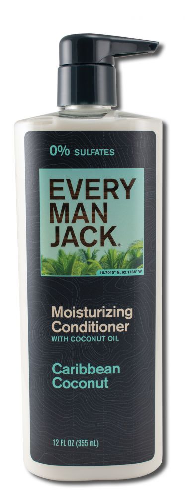 Every Man Jack Hair Conditioner with Pump Caribbean Coconut 12 oz