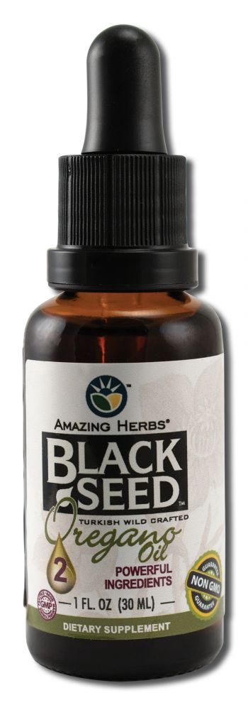 Amazing Herbs Supplements Black Seed Oregano Oil 1 oz