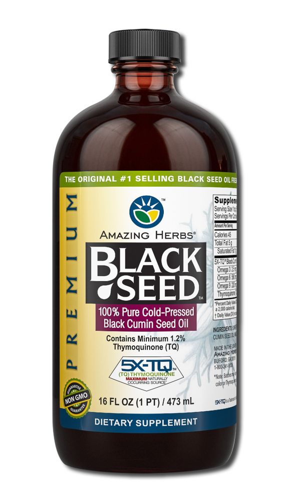 Amazing Herbs Supplements Premium Black Seed Oil 16 oz