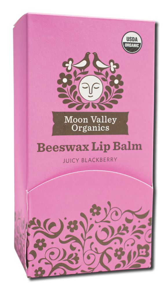 MOON VALLEY ORGANICS Beeswax Lip Balm Juicy Blackberry 24 pc