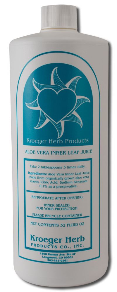 Kroeger Herb Complimentary Herbal Products Aloe Vera INNER LEAF JUICE 32OZ