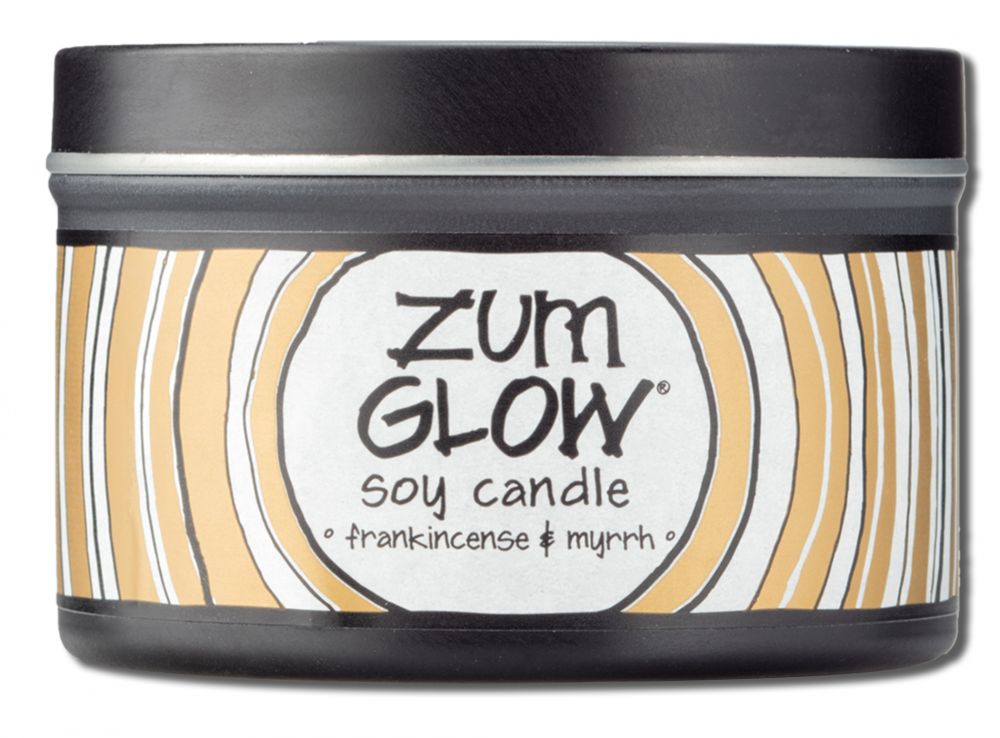 Indigo Wild Zum Glow in a Tin Soy Candle Frankincense & Myrrh 7 oz