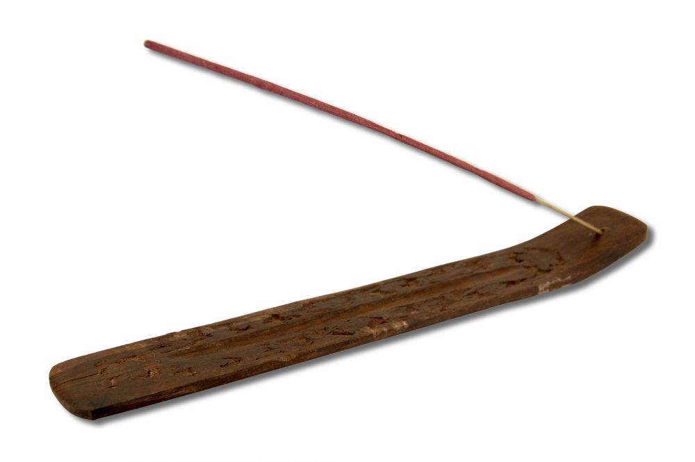 Prabhujis Gifts Incense Burners Carved Wooden Burner Flat - Flower
