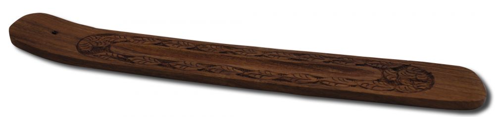 Prabhujis Gifts Incense Burners Carved Wooden Burner Flat - Leaves