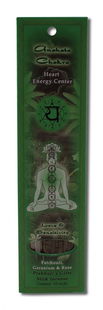 Prabhujis Gifts Incense Sticks Chakra Anahata 10 pk