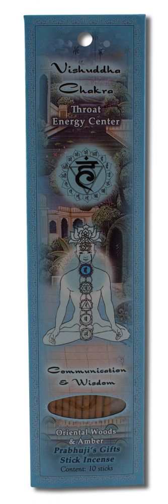 Prabhujis Gifts Incense Sticks Chakra Vishuddha 10 pk