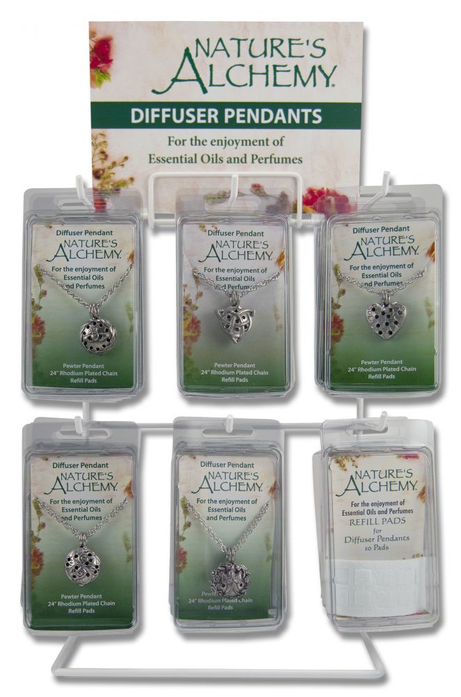 Natures Alchemy Diffuser Pendant Necklaces Display PPK 18 pc