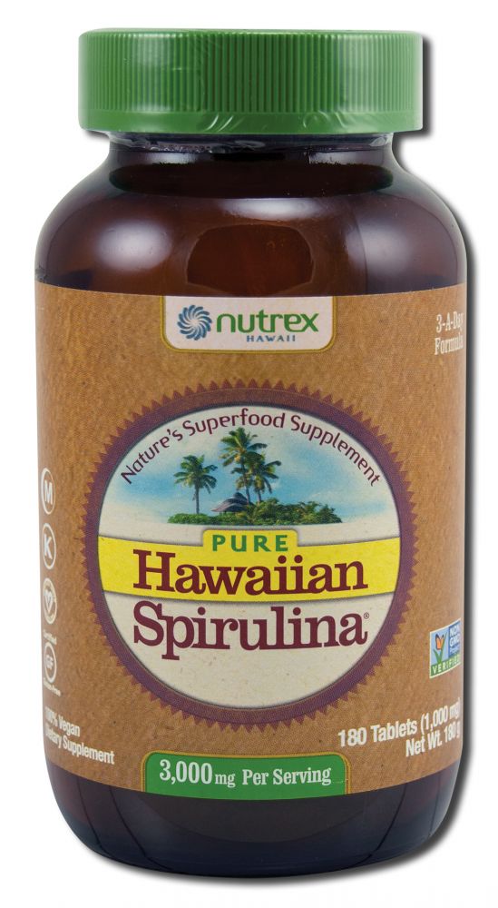 Nutrex Spirulina Pacifica Hawaiian Cold Press Hawaiian Spirulina 500 mg 180 Tab